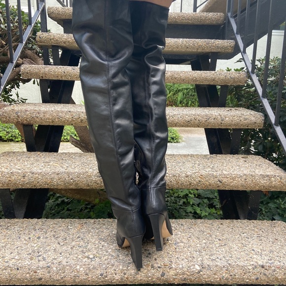 🖤 Leather Thigh High Boots ZARA - Picture 5 of 9